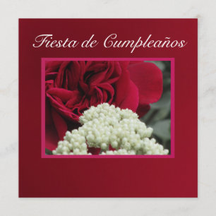 Invitación - Fiesta de Cumpleaños - Rosa roja Invitation