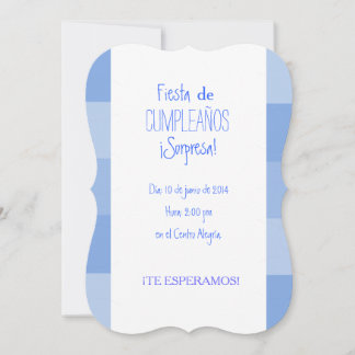 Invitación - Fiesta Sorpresa de cumpleaños - Azul Invitation