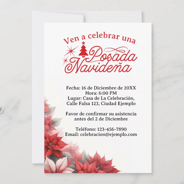 Invitación Mexican Posada Navideña Spanish Invitation (Front)