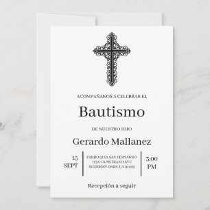 Invitación minimalista para bautismo invitation