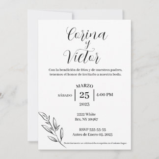 Invitacion minimalistas en español  invitation