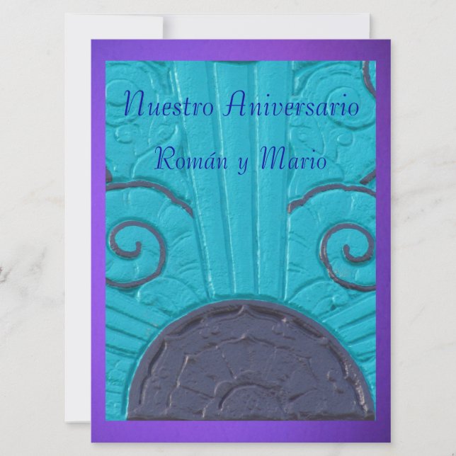 Invitación - Nuestro Aniversario - Azul y púrpura Invitation (Front)