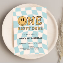 INVITACIÓN ONE HAPPY DUDE BIRTHDAY