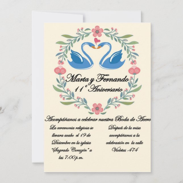 Invitacion para aniversario o cumpleaños invitation (Front)