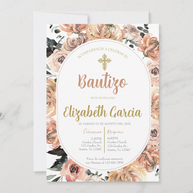 Invitación para bautismo invitation (Front)