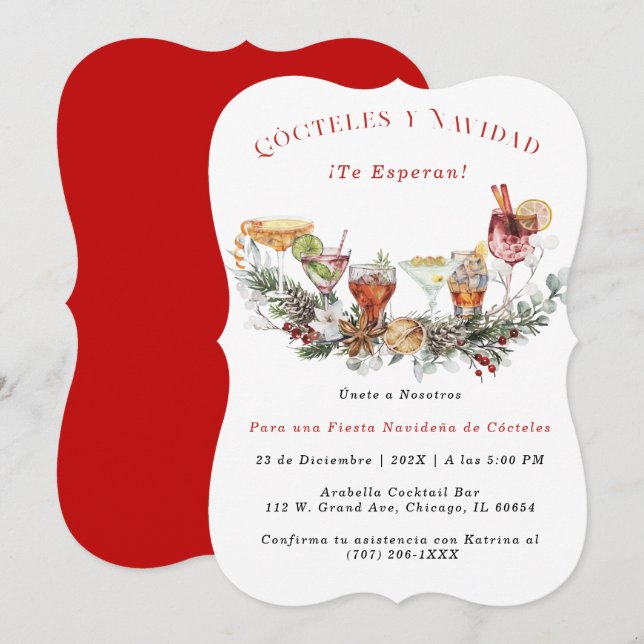 invitación Para Fiestas Navideñas  Invitation (Front/Back)