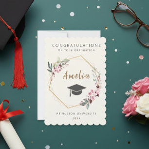 Invitación Personalized graduation ticket with cap Invitation