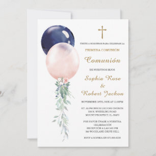 Invitación Primera Comunión Gemelos Invitation