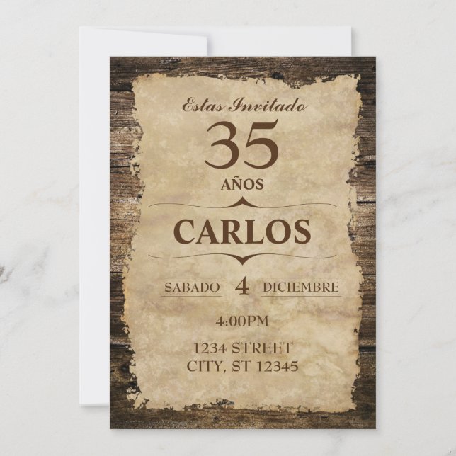 INVITACIÓN RÚSTICA INVITATION (Front)