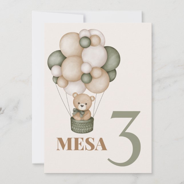 Invitación Teddy Bear Baby Shower Boy Cartel de la Invitation (Front)