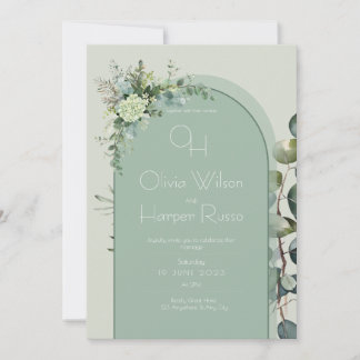 invitacion verde de boda invitation