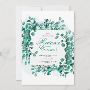 Invitación Watercolor Greenery Botanical Wedding I Invitation