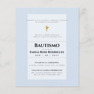 Invitaciones de Bautismo Español Católico Moderno Flyer