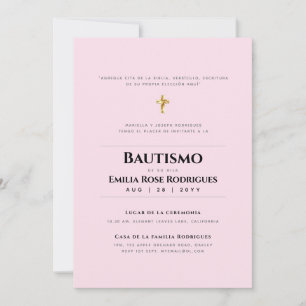Invitaciones de Bautismo Español Católico Moderno Invitation