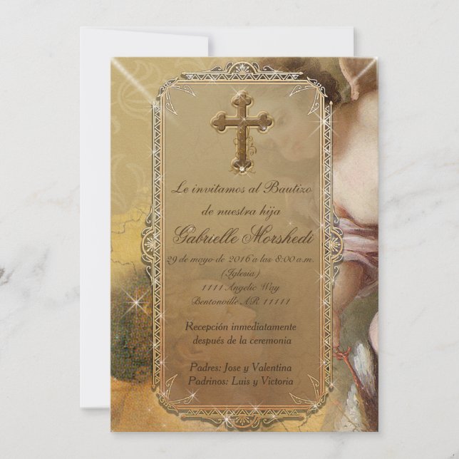invitaciones de bautizo, Baptism Invitations (Front)