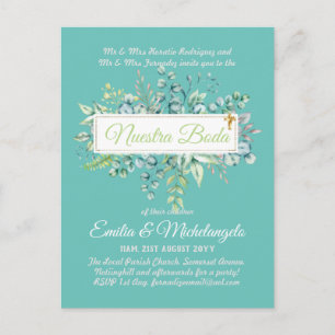 Invitaciones De Boda Baratas HOJAS Modernas Postcard