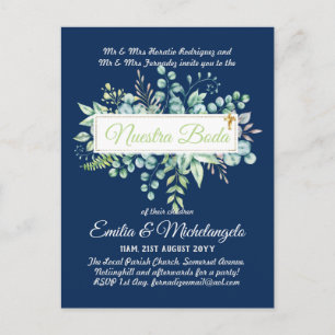 Invitaciones De Boda Baratas HOJAS Modernas Postcard