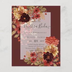 Invitaciones de Boda, Spanish Wedding Budget Fall Flyer