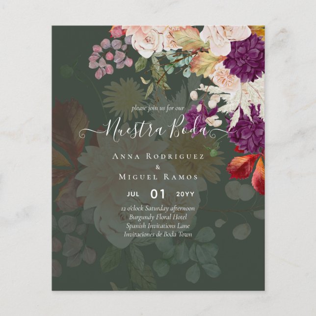 Invitaciones de Boda, Spanish wedding BUDGET Flyer (Front)