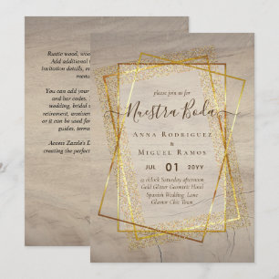 Invitaciones de Boda, Spanish Wedding GOLD Budget Invitation