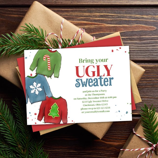 Invitation (Christmas ugly sweater invitation. )