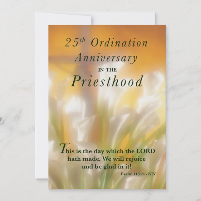 Invitation 25th Ordination Anniversary Priesthood (Front)