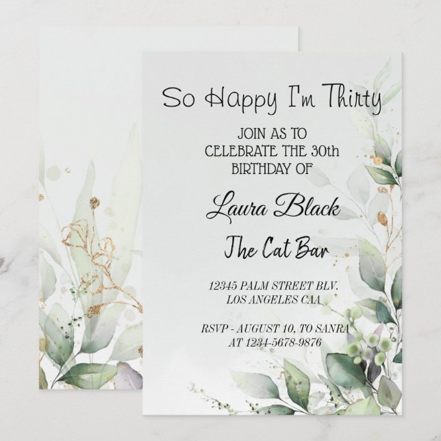 Invitation | 30th Birthday | 50th Birthday (Front/Back)