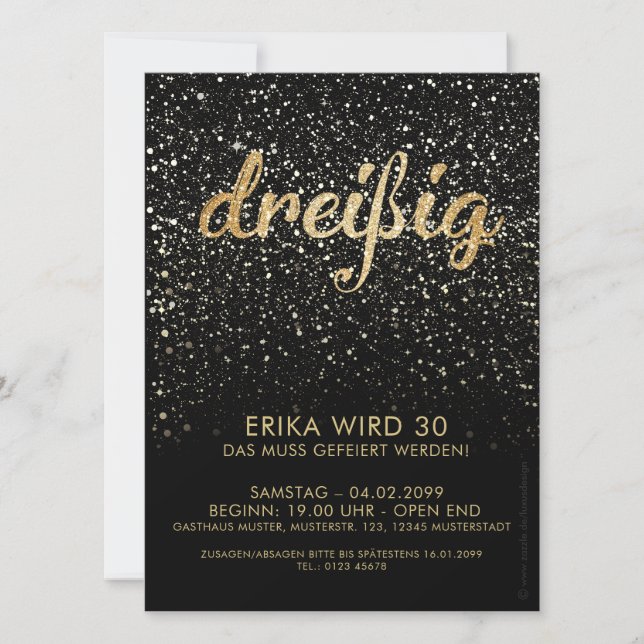 Invitation 30th Birthday "Party Decorations" (Front)