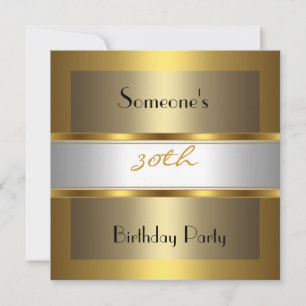 Invitation 30th Birthday Party Pink white Gold
