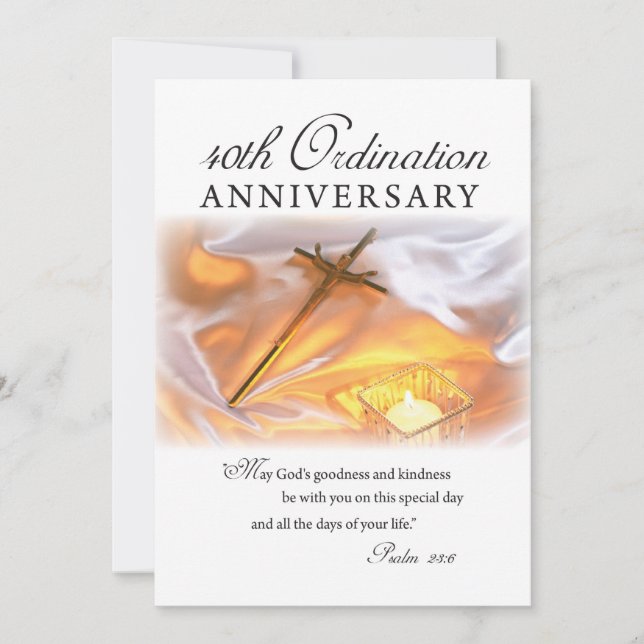 Invitation 40th Ordination Anniversary, Cross, Can (Front)