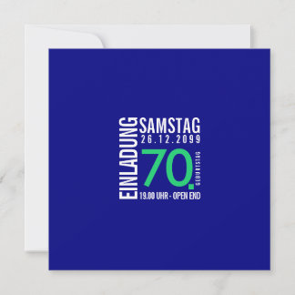 Invitation 70th birthday (individually printed)
