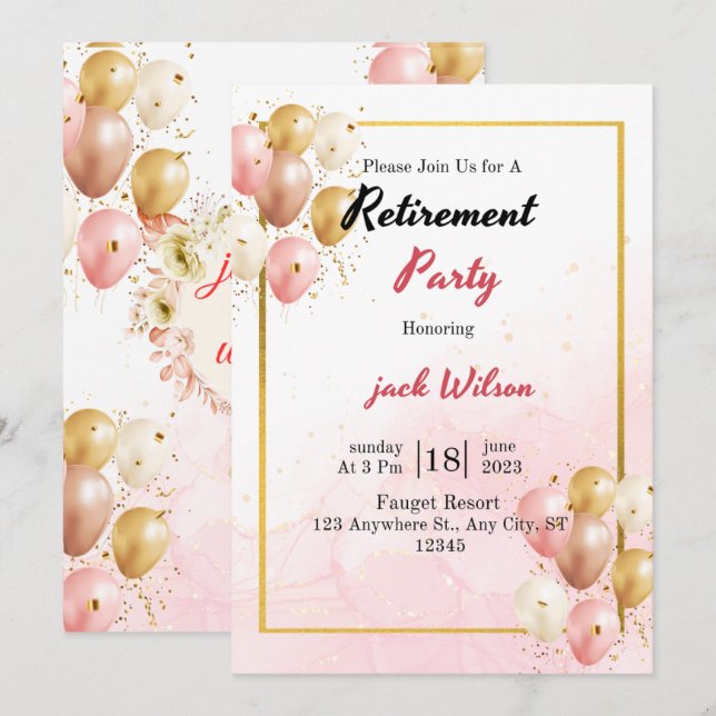 invitation about retirement  (Front/Back)