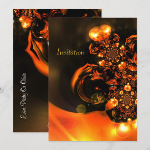 Invitation Abstract Art Orange Jewels