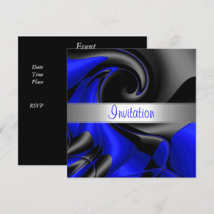 Invitation Abstract Blue Curve