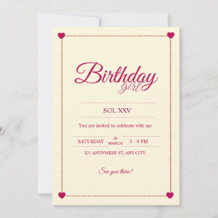 Invitation aesthetic de corazones rosas