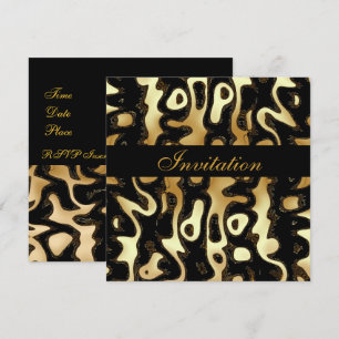 Invitation All Occasion Black Gold Africa Abstract
