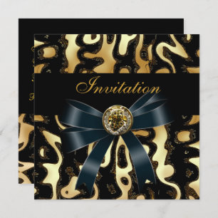 Invitation All Occasion Black Gold Africa Abstract