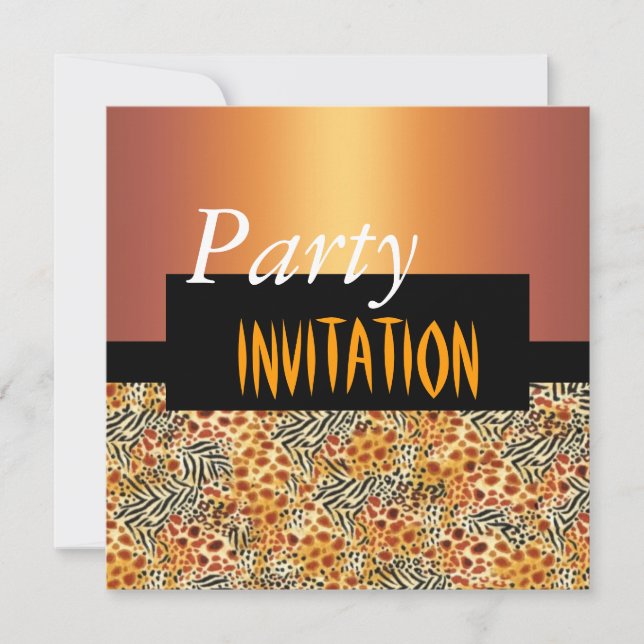 Invitation All Occasions Animal Print Black Brown (Front)