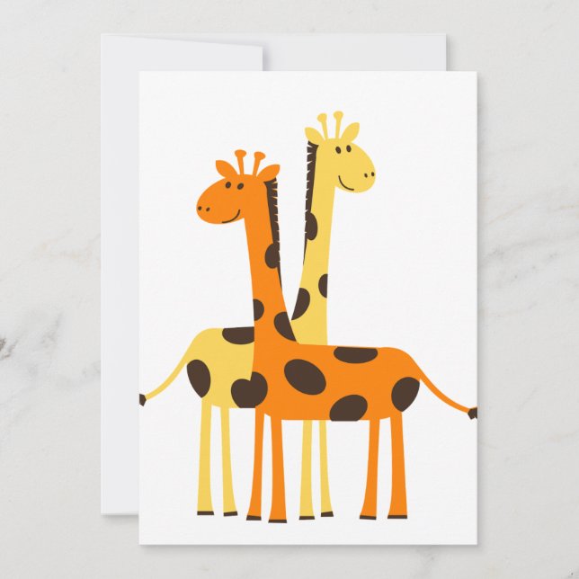 Invitation and greetings card lovely giraffe (Front)