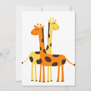 Invitation and greetings card lovely giraffe