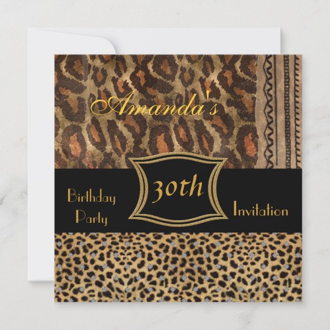 Invitation Animal Leopard 30th Birthday Party (Front)