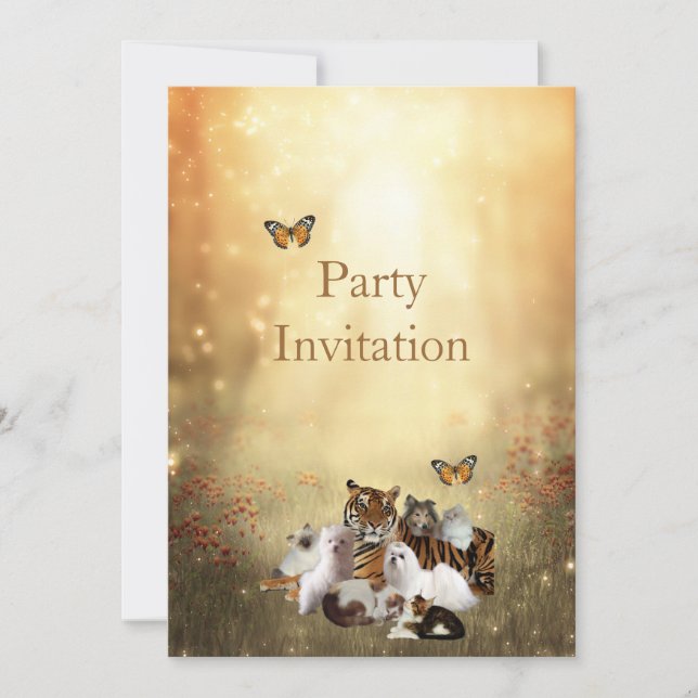 Invitation Animals At The Park (Front)