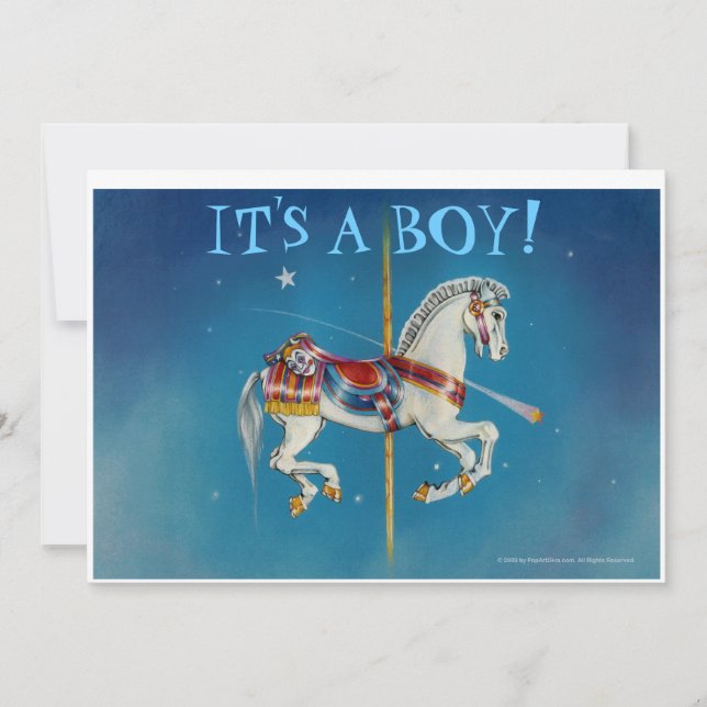 Invitation, Announcement Card - Patriotic Carousel (Front)