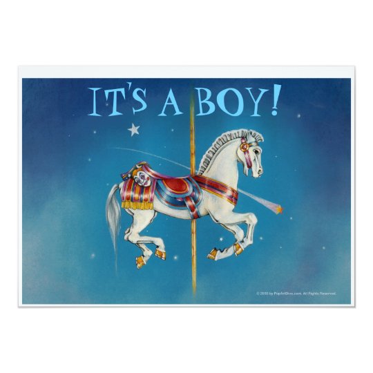 Invitation, Announcement Card - Patriotic Carousel