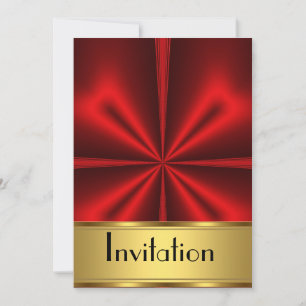 Invitation Any Party Gold Red
