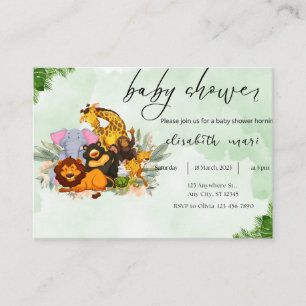 invitation baby shower animals cute