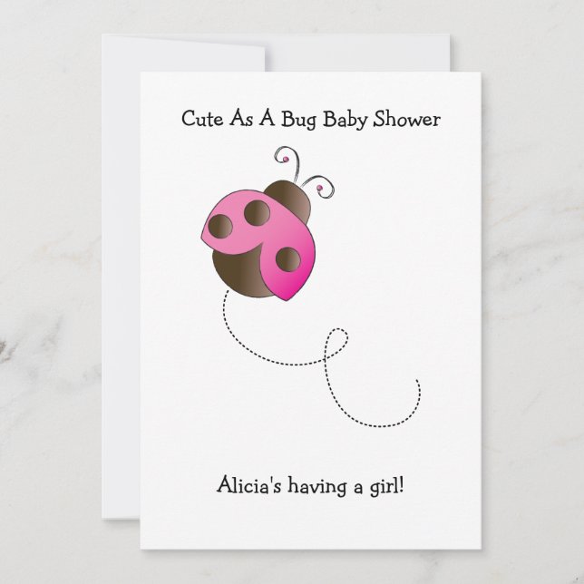 Invitation Baby Shower Lady Bug Girl (Front)