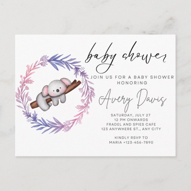 invitation baby shower postcard (Front)