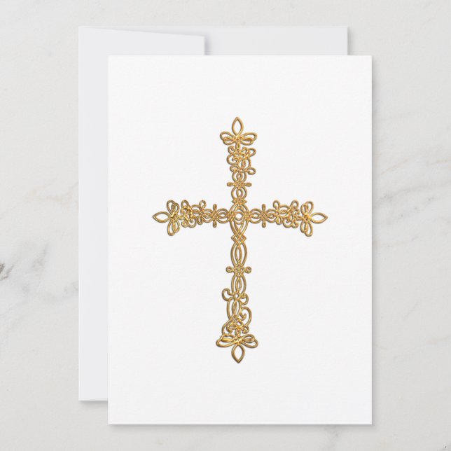 Invitation Baptism Gold Cross (Back)