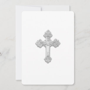 Invitation Baptism Silver Cross